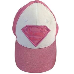 Supergirl pink sparkle ball cap‎